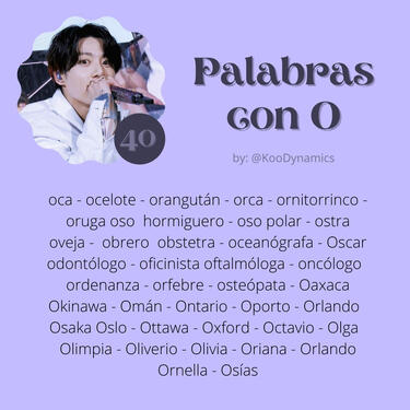 40 palabras con O
